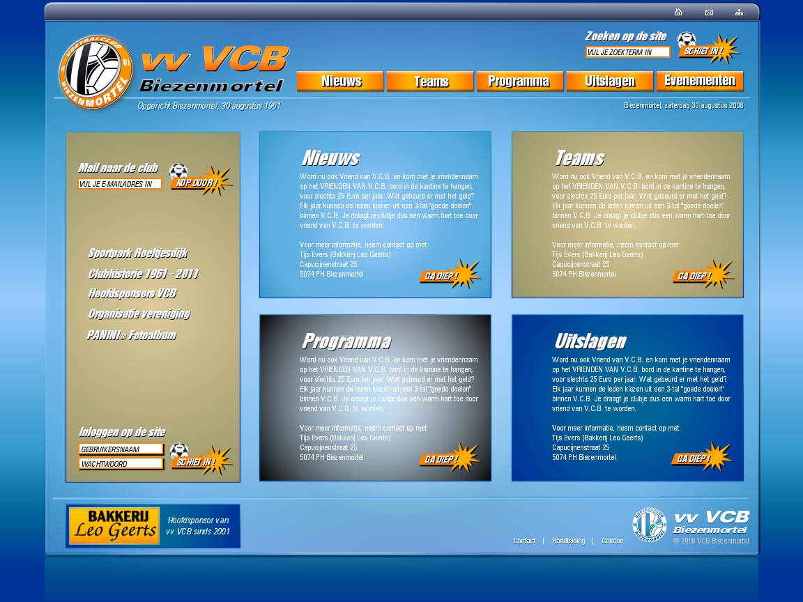 website voetbalvereniging-website_vvvcb_mainscreen_02-jpg