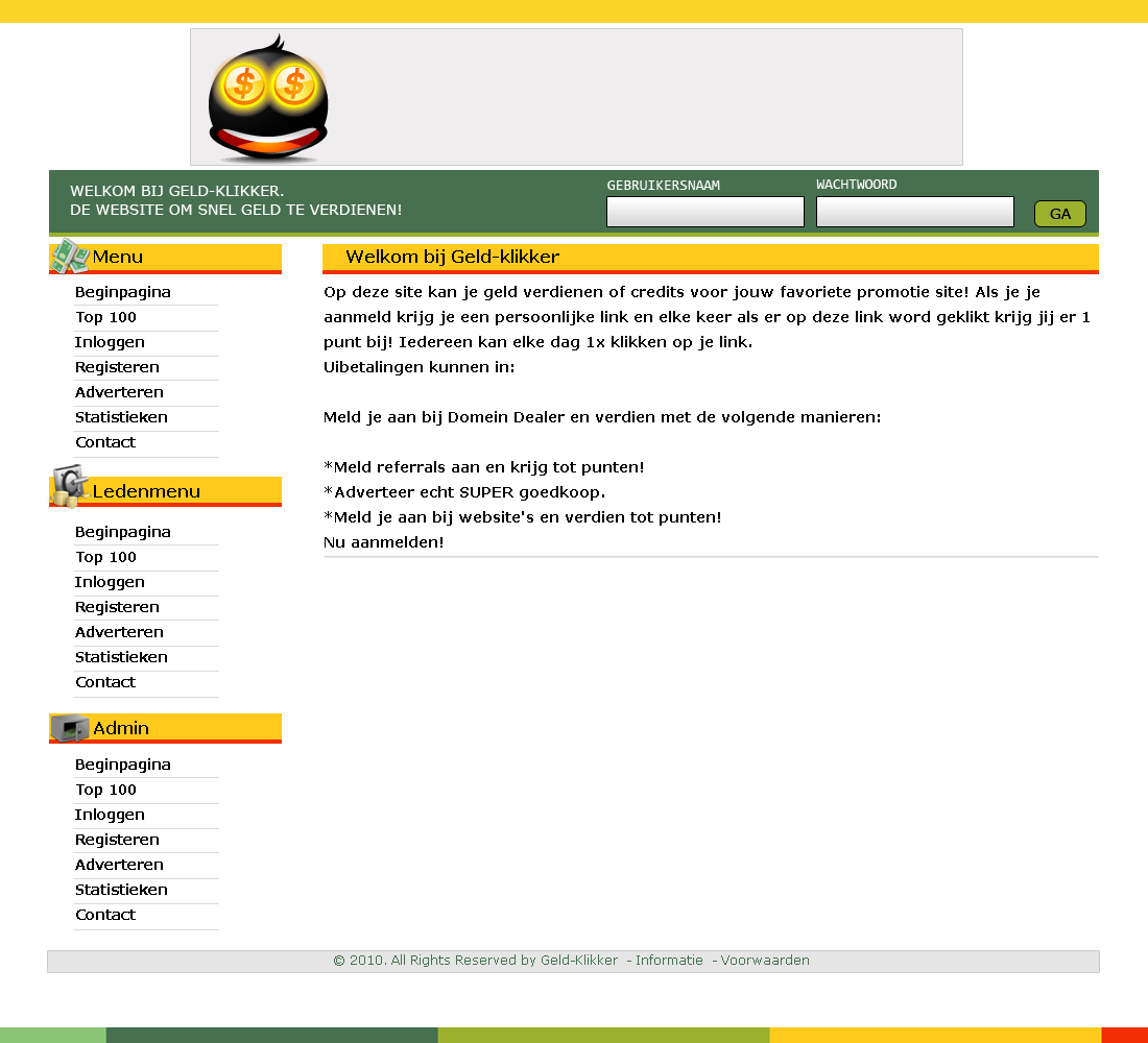Weblayout voor 20 euro!-geldklikker-png