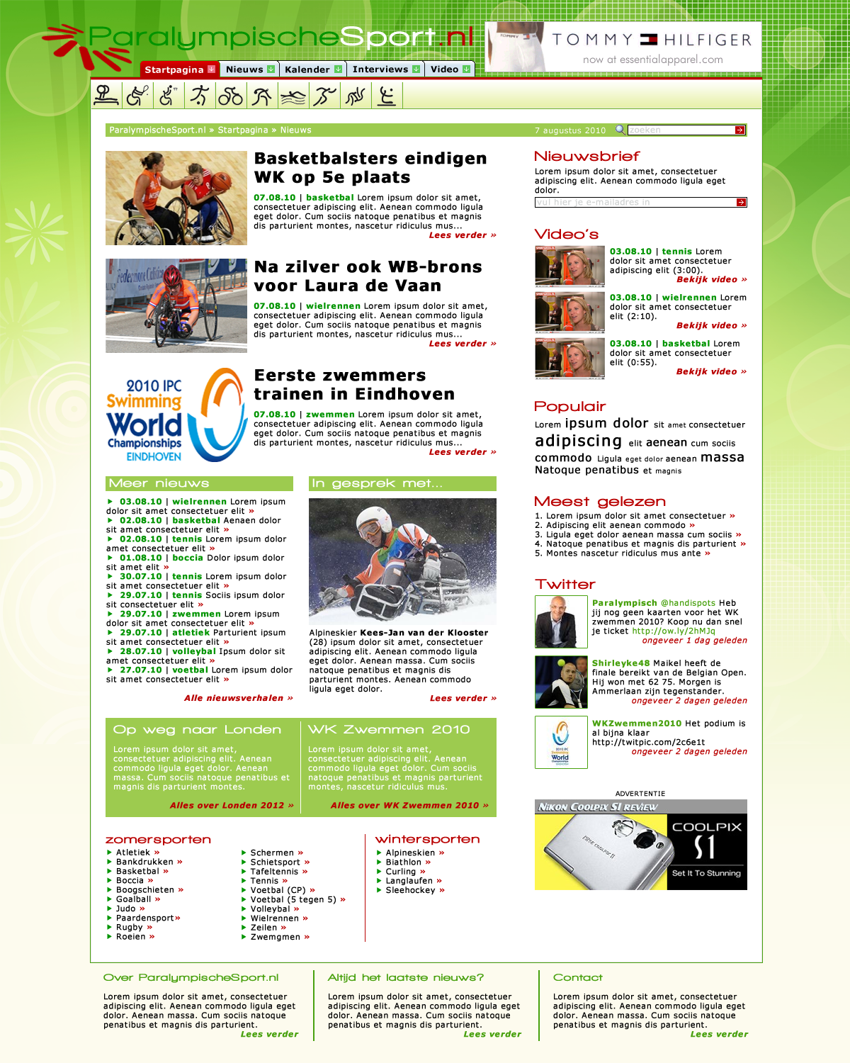PSD naar goed werken CMS voor sportwebsite | Deadline: z.s.m.-startpagina-png