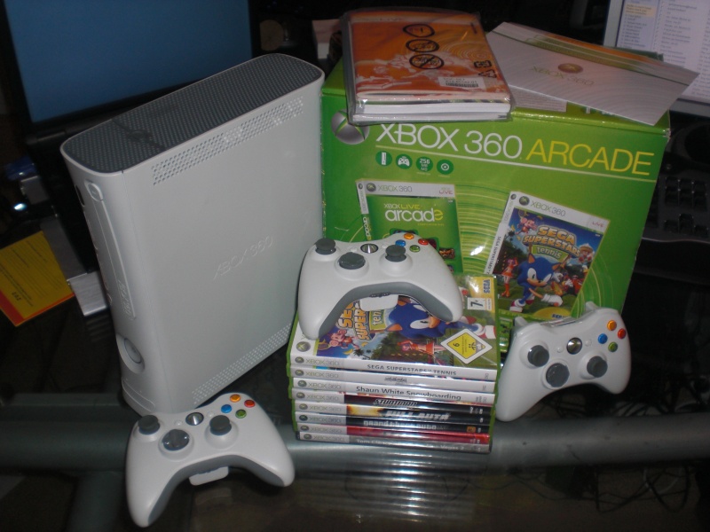 XBOX 360 Arcade Live | 8 games, 3 controllers, 256mb memcard-xbox001-jpg