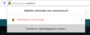 Versio geblokkeerd door de browser-certificaat-png