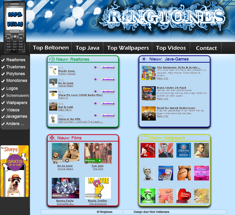 Simpele ringtone layout | &#8364;40,--layout-ringtonesite-previeuw-png
