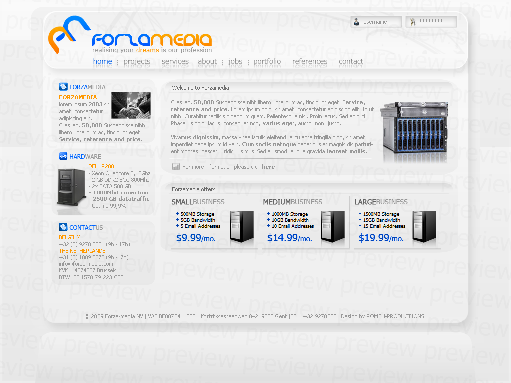 Nette, professionele bedrijfslay-out-website-png