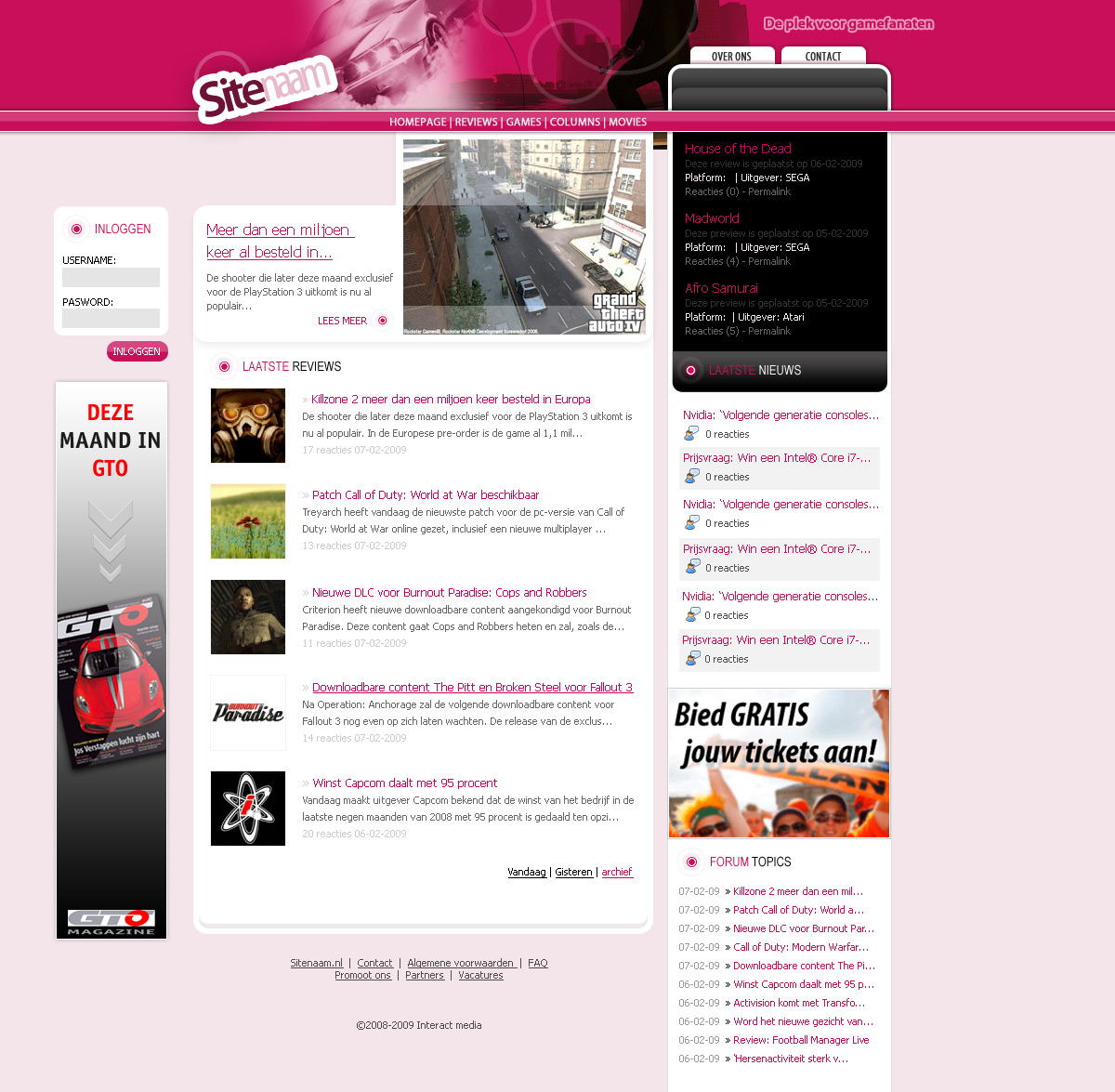 Professionele layout voor gamesite-screen_23-jpg