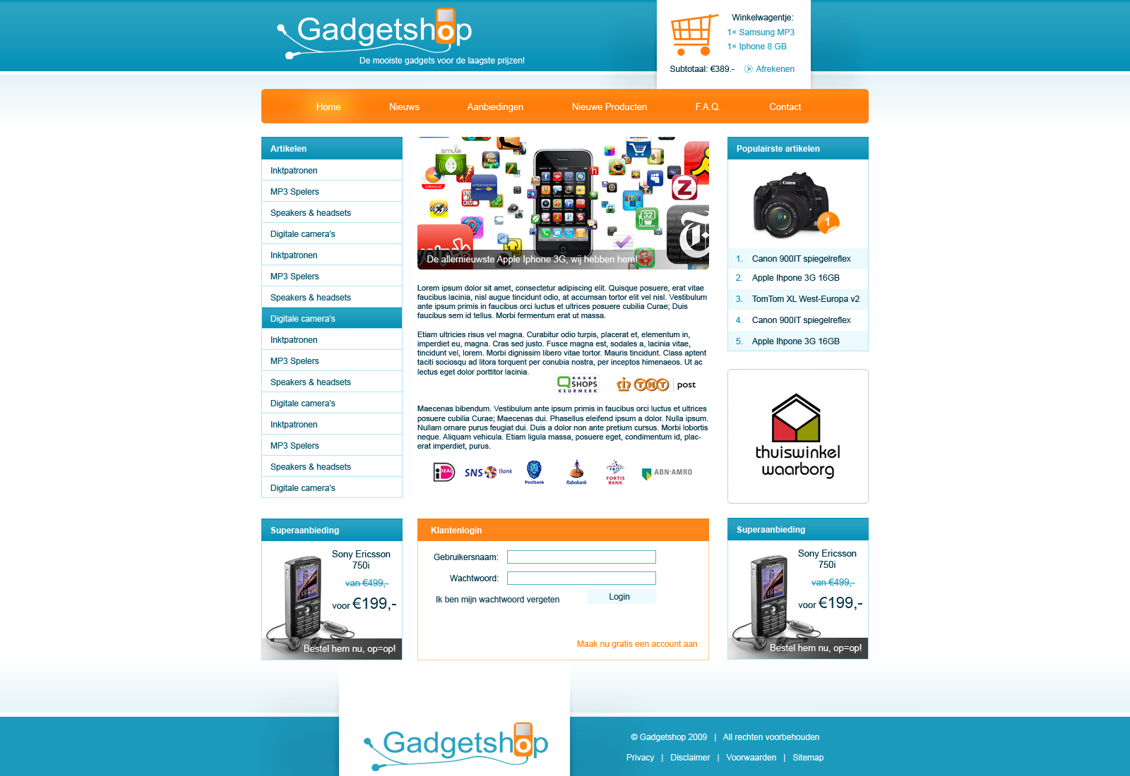 Webshop layout incl logo+basing-gadgetshop-png