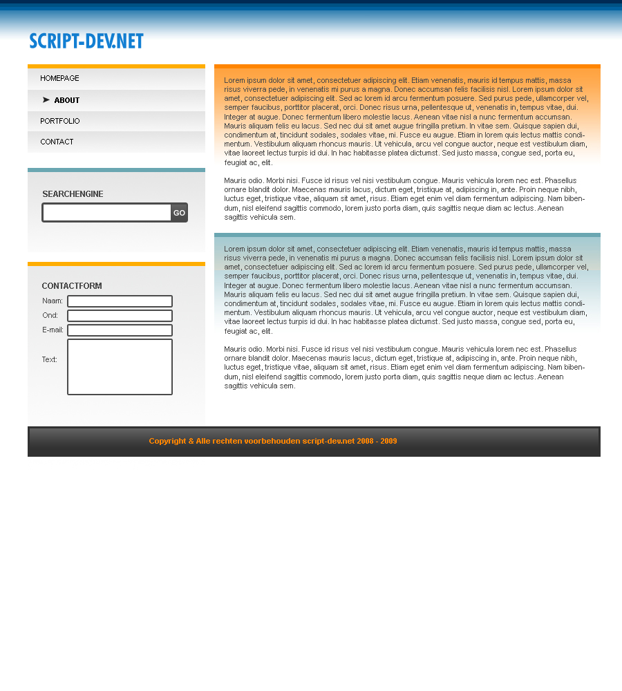 Zakelijke layout-script-dev-jpg