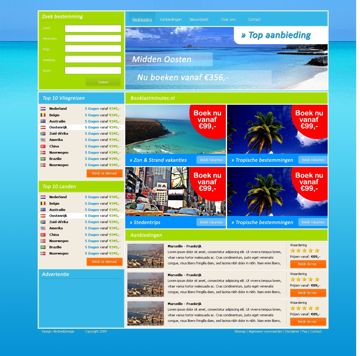 Vakantie/lastminute layout + gratis domeinnaam-booklastminutes-jpg