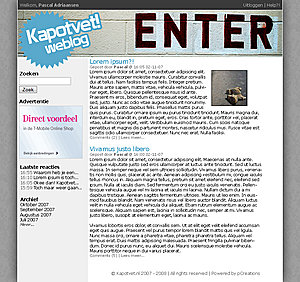Stijlvolle weblog/communitylayout-kapotvetvoorbeeld3-jpg