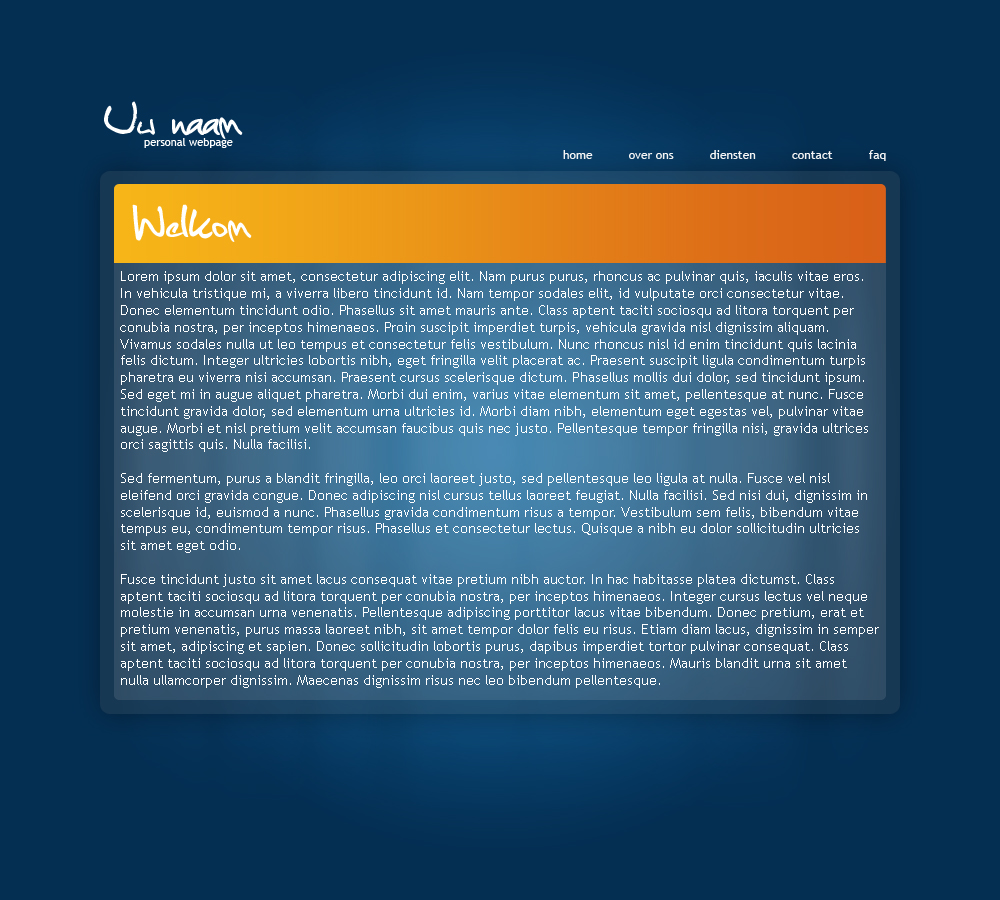 Strakke portfolio en/of persoonlijke site layout-uwnaam-jpg