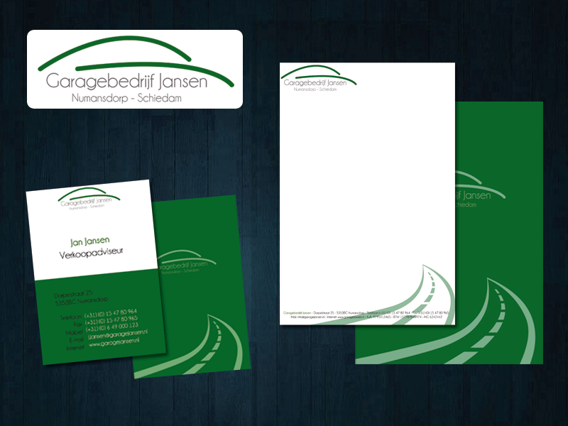 Logo, visitekaartje &amp; briefpapier-garagejansengroen-gif