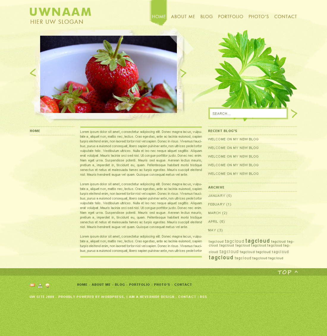 Layout horeca website / culinaire blog-homepage-jpg