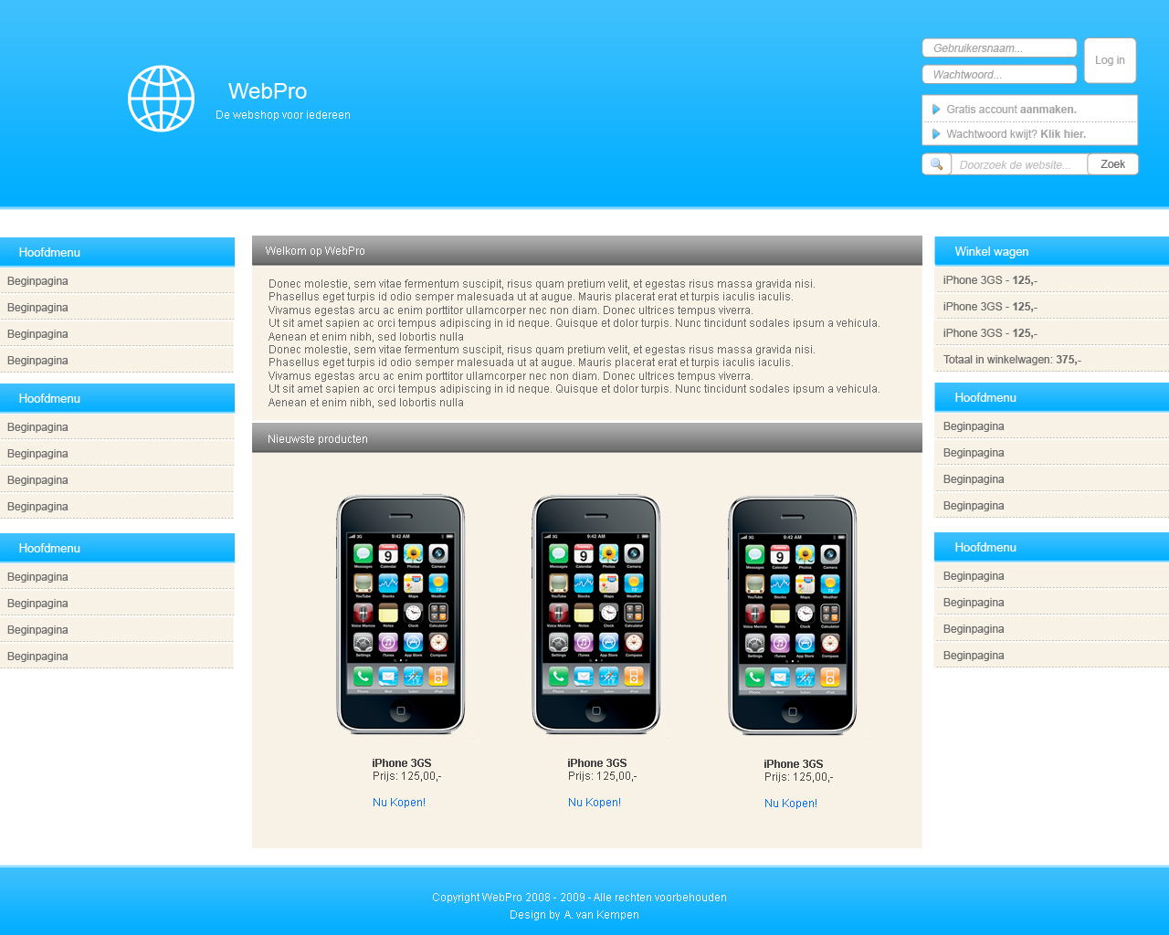 WebPro - Online webshop layout-webpro-jpg