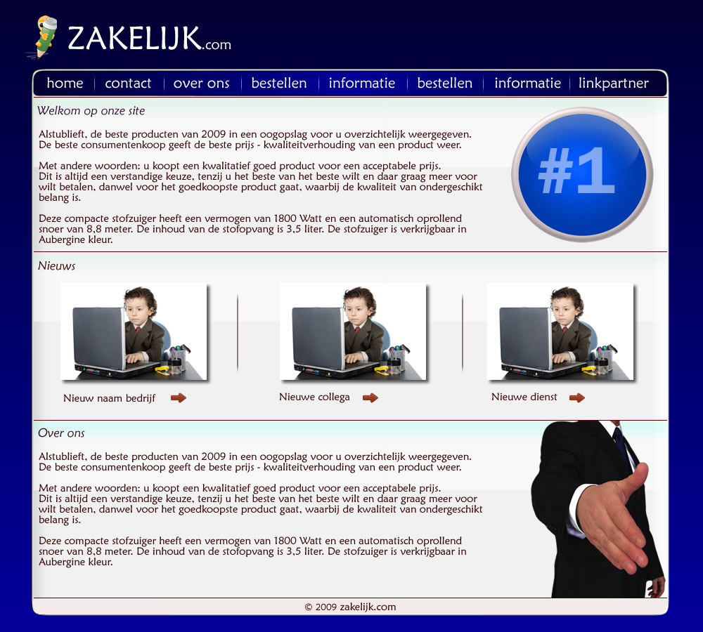 Zakelijk Design in 4 kleuren-startpaginablue-jpg