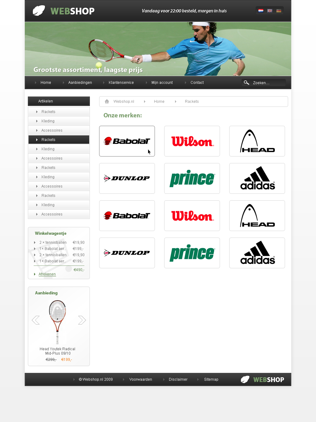 Strakke algemen webshop layout - 5 pagina's-tennis-categorie-jpg
