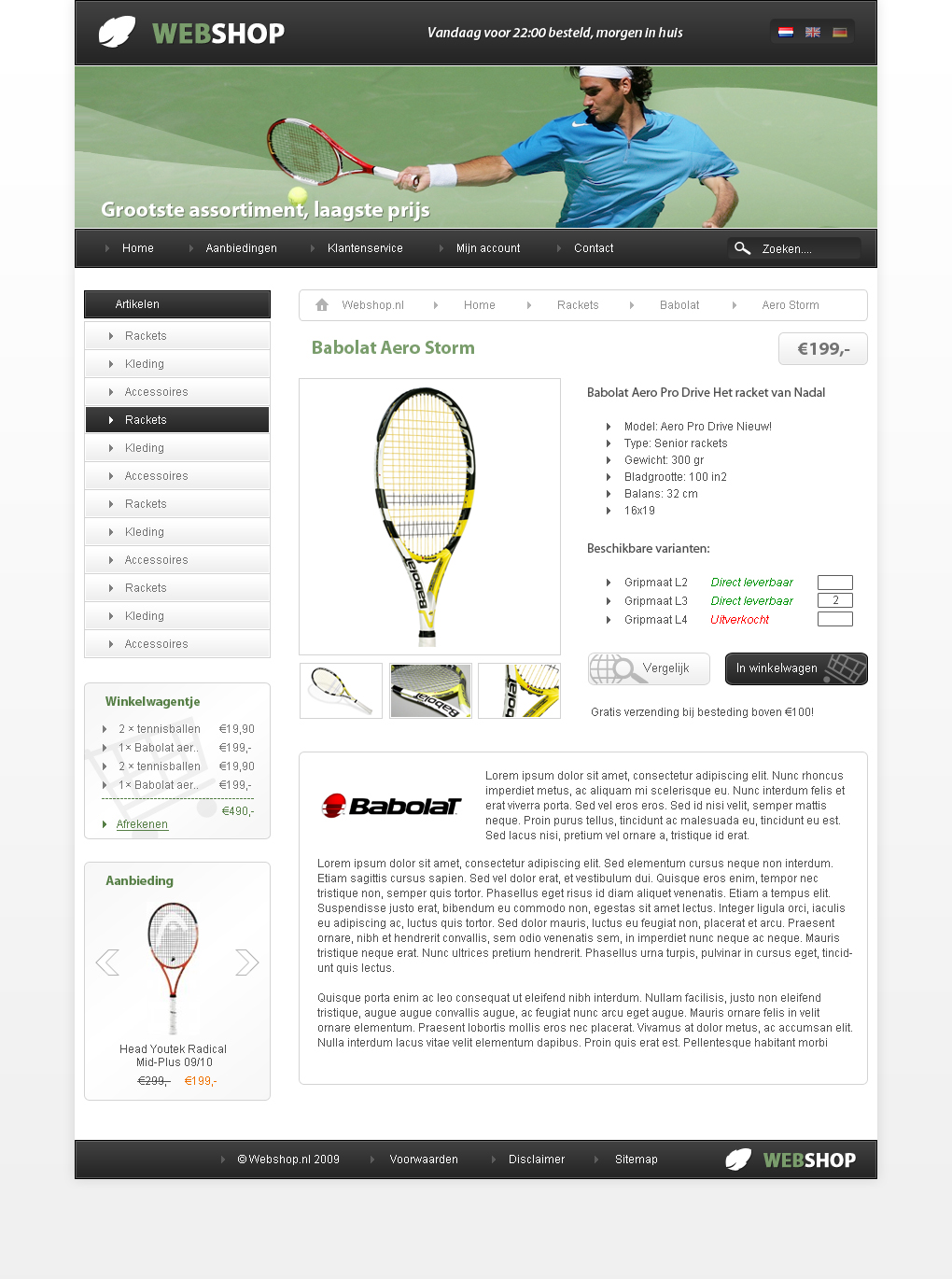 Strakke algemen webshop layout - 5 pagina's-tennis-productdetail-jpg