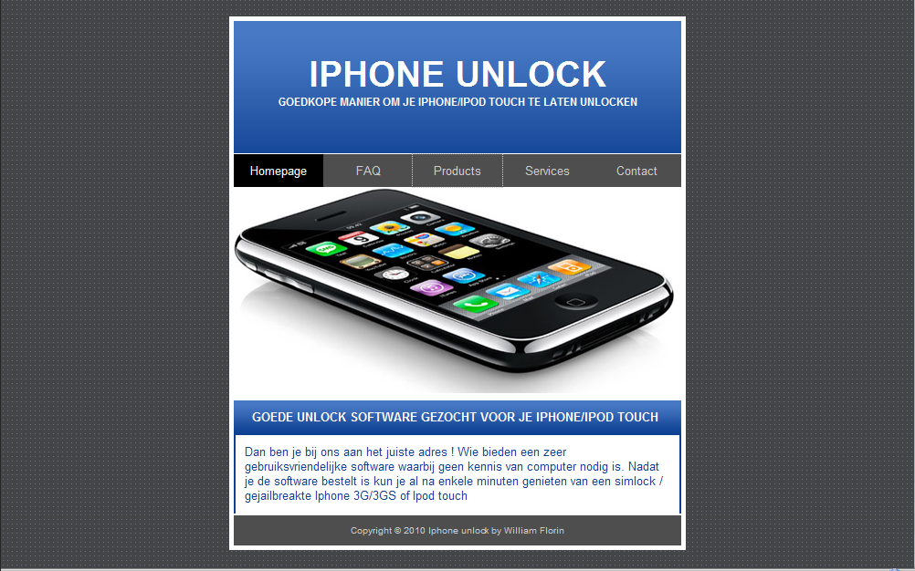 Unlock webiste inclusief valid xHtml en CSS-lay-out-png