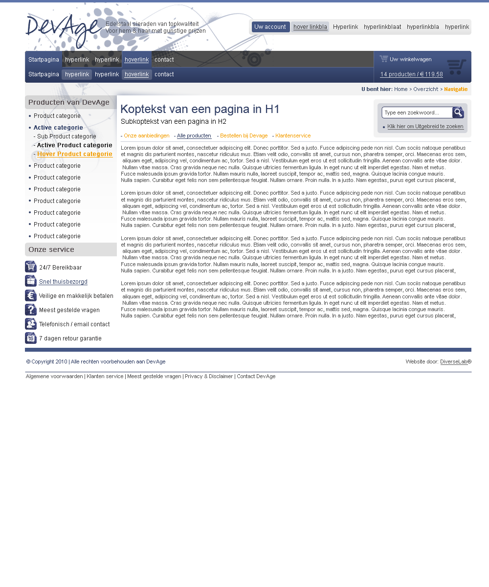 Zakelijke webshop layout-devage-png