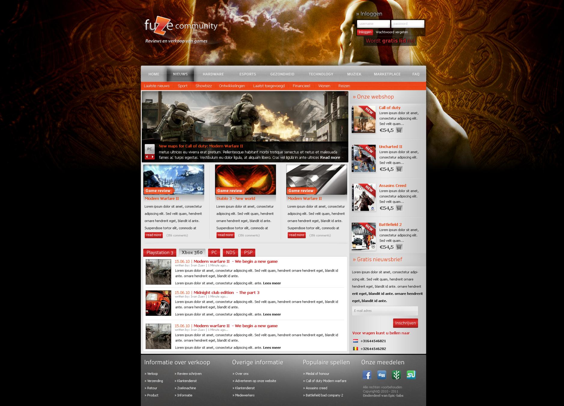 Professionele Gaming community / webshop-screen-jpg