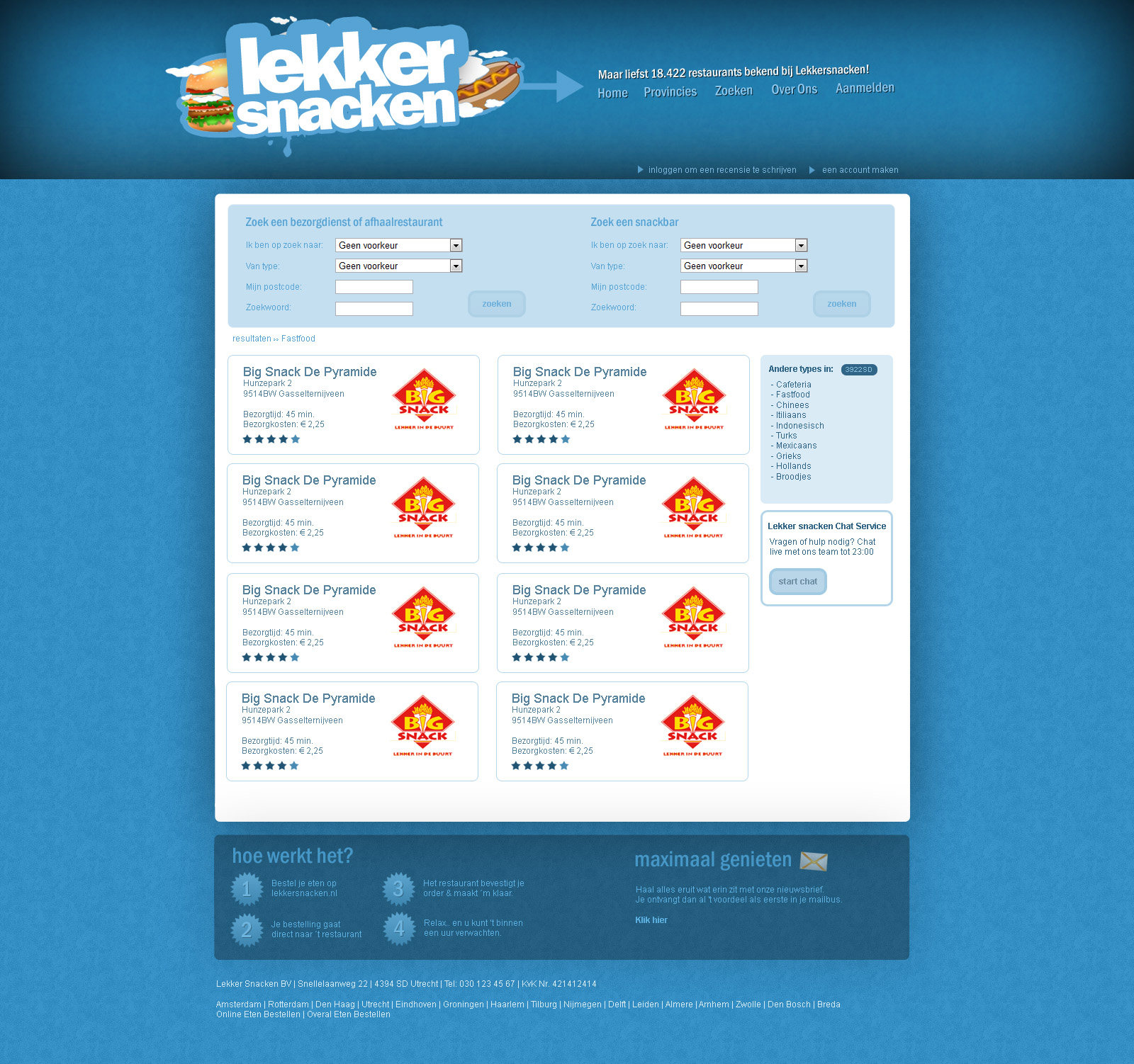 Snackbar/restauranten bezorgdienst layout-resultaten-jpg