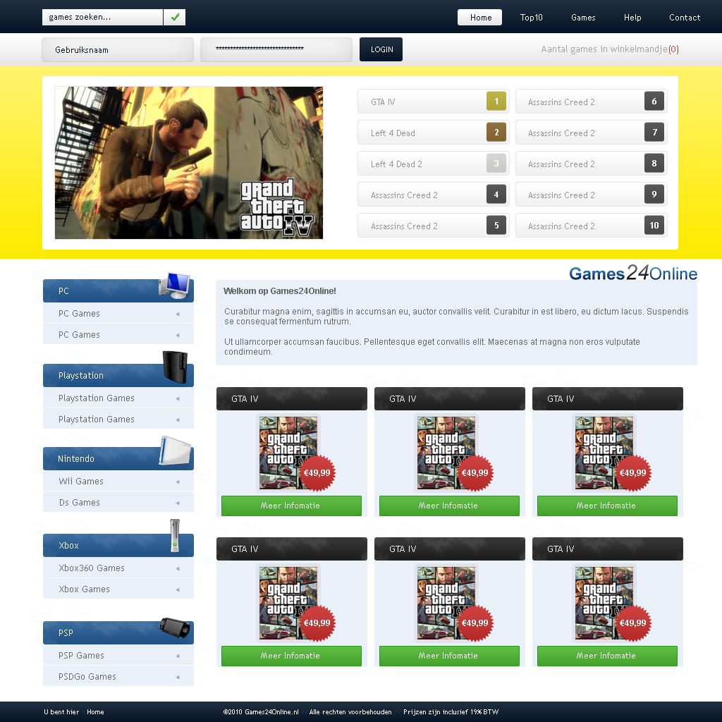 Mooi Gamewinkel layout-games24online-png