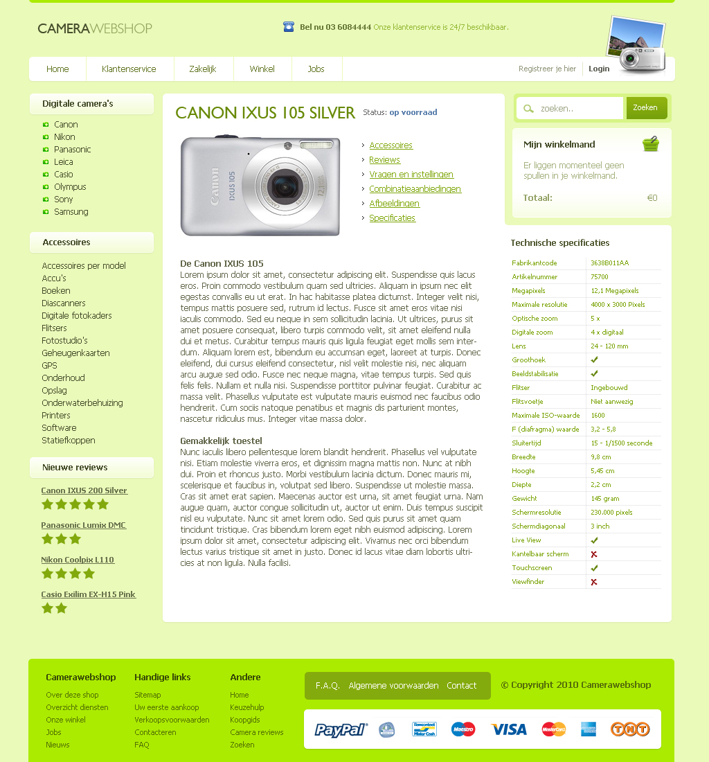 Digitale camera webshop-camerawebshop2productspecificatie-jpg