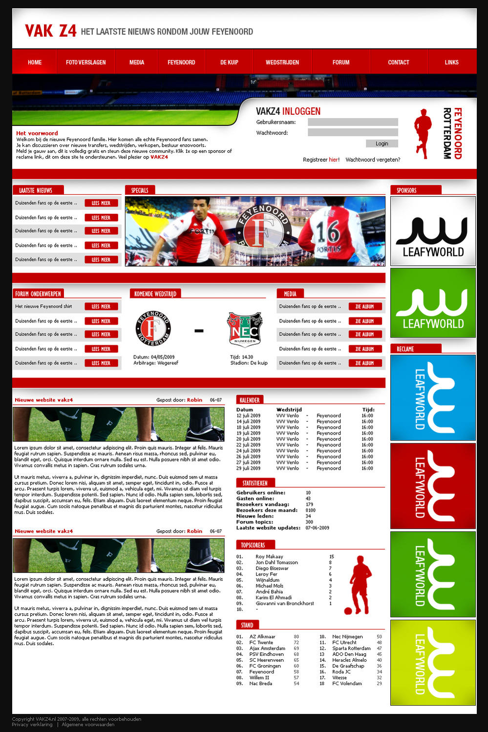 Feyenoord fansite lay-out-feyenoordvakz-jpg