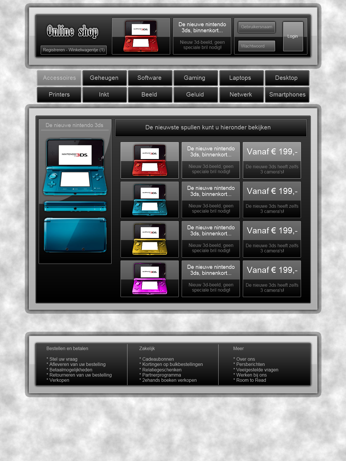 Moderne Webshop layout-blackwhite-png