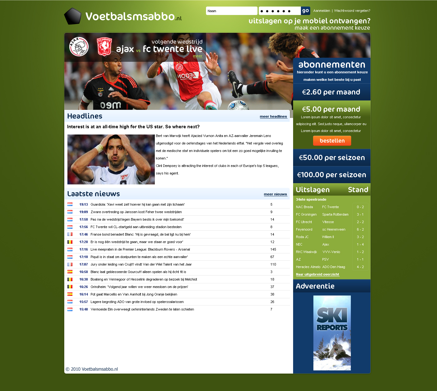 Mooie voetbal layout-vbuitslagroel-jpg