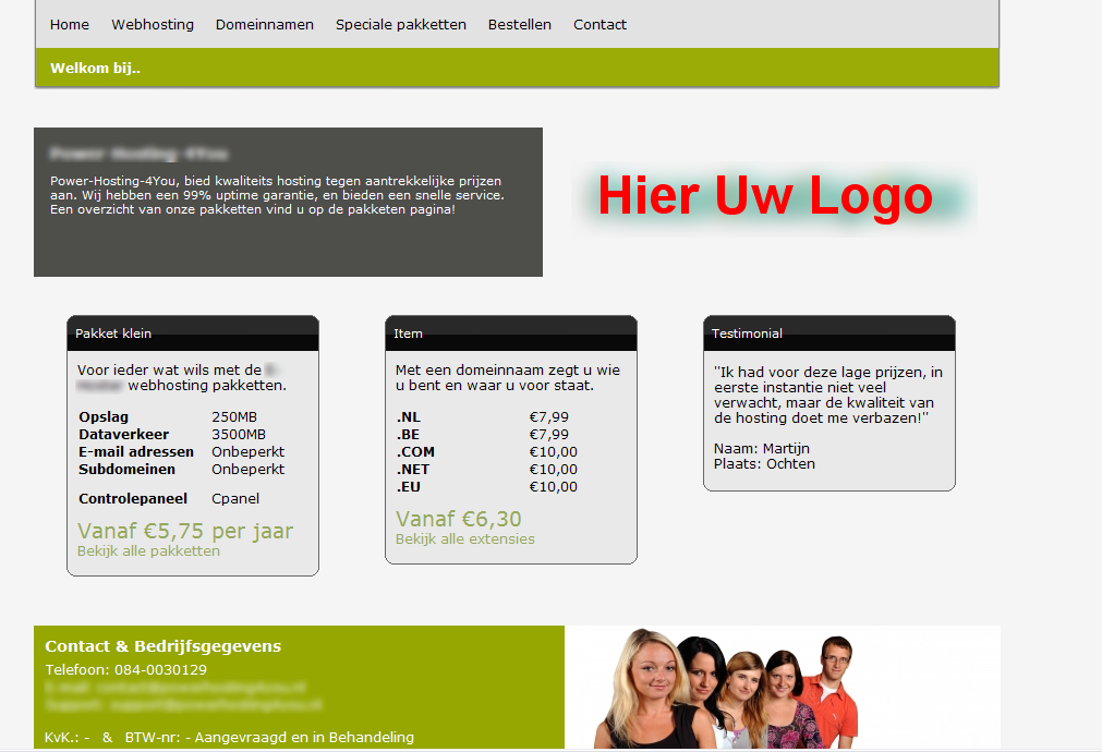 Nette frisse Hosting lay-out-layouthosting-png