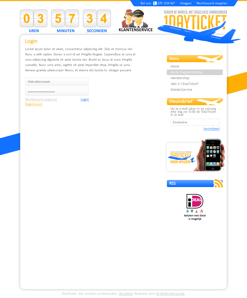 1DayTicket - Uniek ontwerp voor dagelijkse ticketaanbiedingen!-layout_1dayticket_login-png