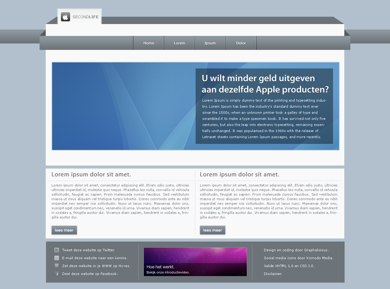 Prachtige layout 'Apple-stijl'. | Inclusief domeinnamen-home-jpg