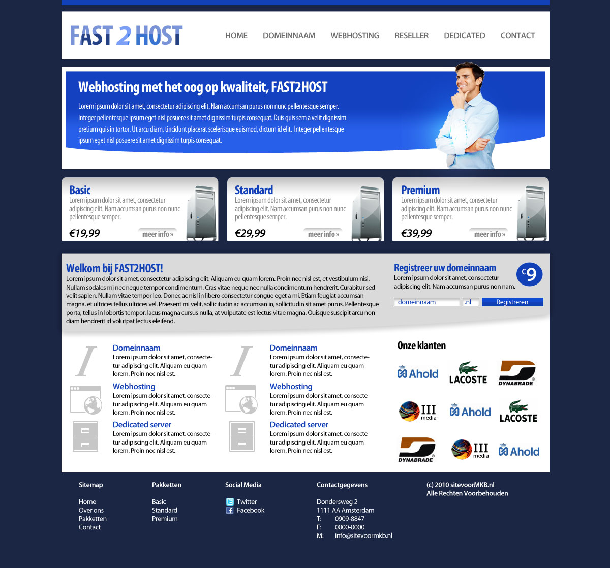 Strak layout voor verschillende doeleinden (bijv. hosting)-fast2host-jpg