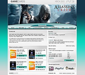 Te koop: Gamecard webshop (XBOX 360/PS3) lay-out-gamemarket-jpg