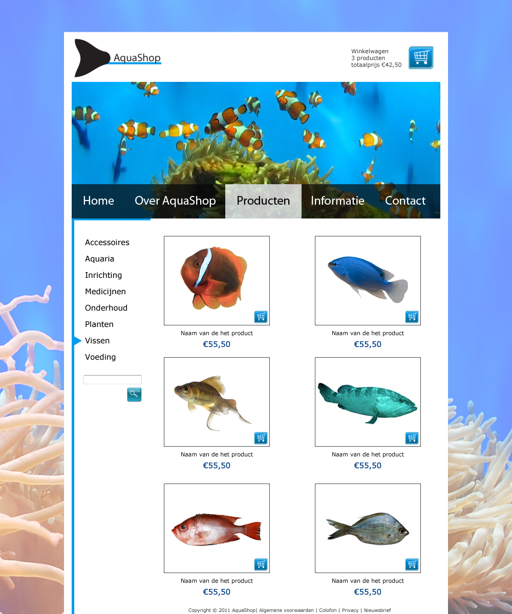 Professionele webshop layout - vis speciaalzaak / aquaria-aquashop-jpg