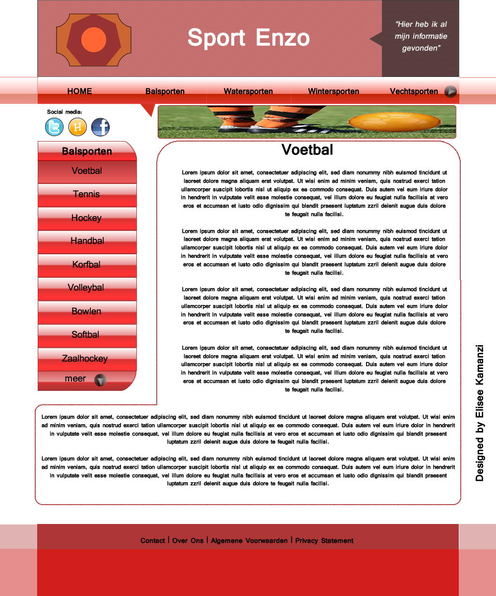 Mooie layout voor een sport site met informatie-sport-site-png