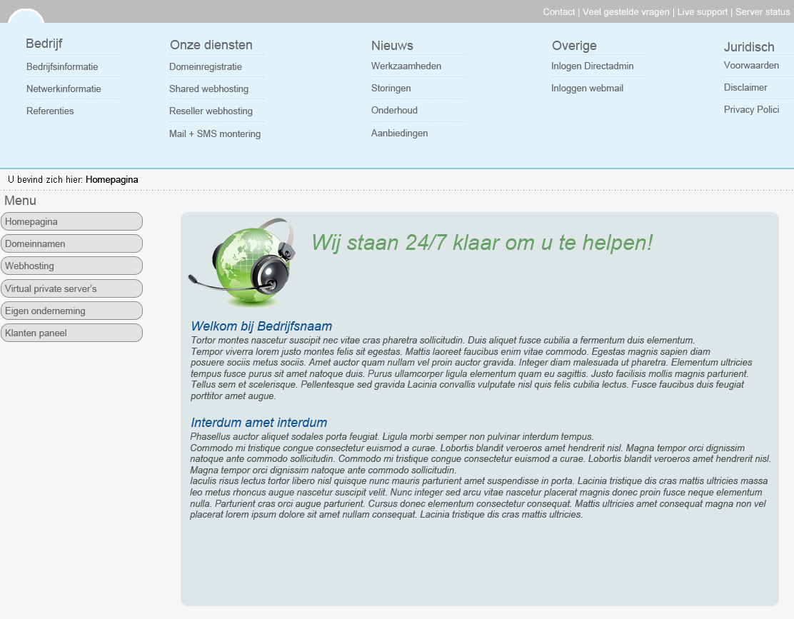 Strak webhosting layout excl. basing-psd-png