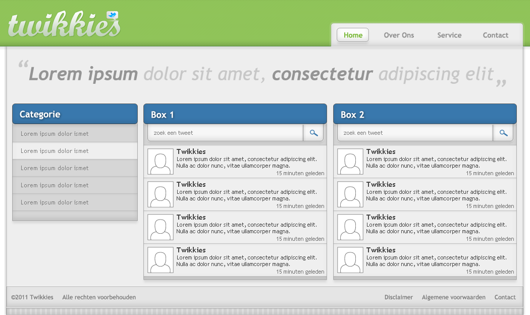 Gave layout voor een site met tweets-twikkies-png