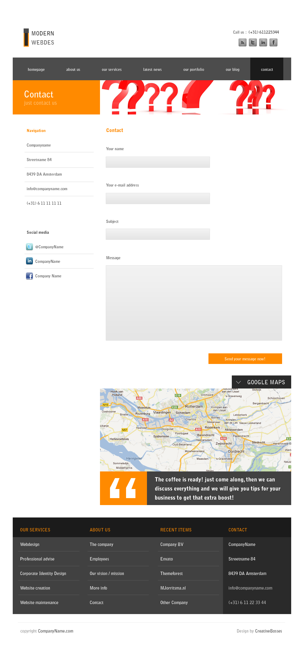 Strakke template voor meerdere doeleinden-contact-png