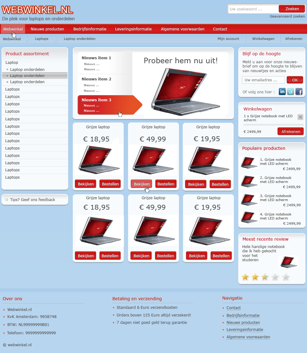 Kleurrijke moderne webshop layout-webwinkel-layout-png