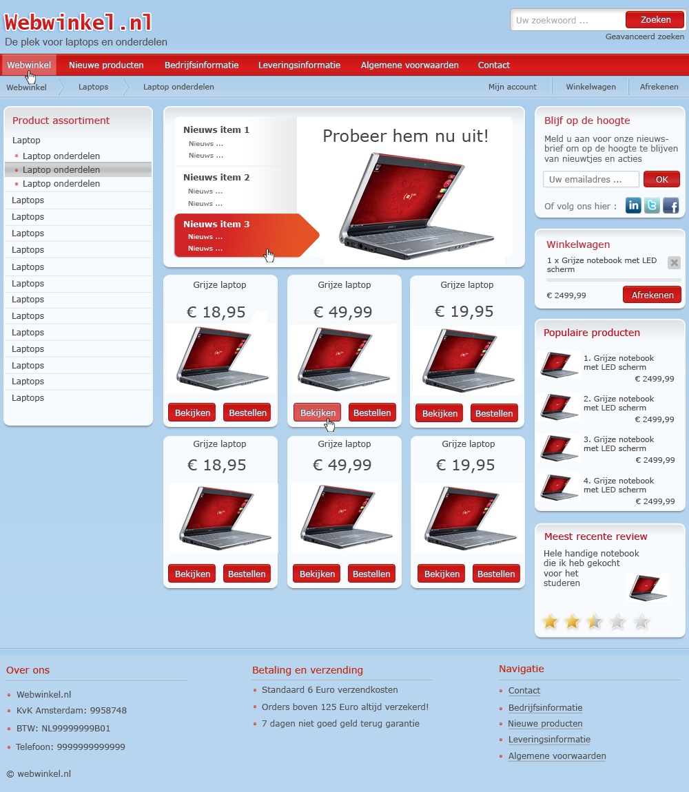 Moderne &amp; dynamische webshop layout-webshopdesign-png