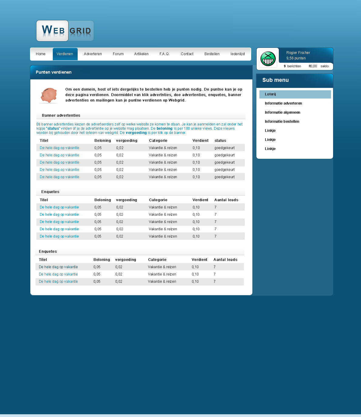 Prachtige webhosting layout-webgrid-png