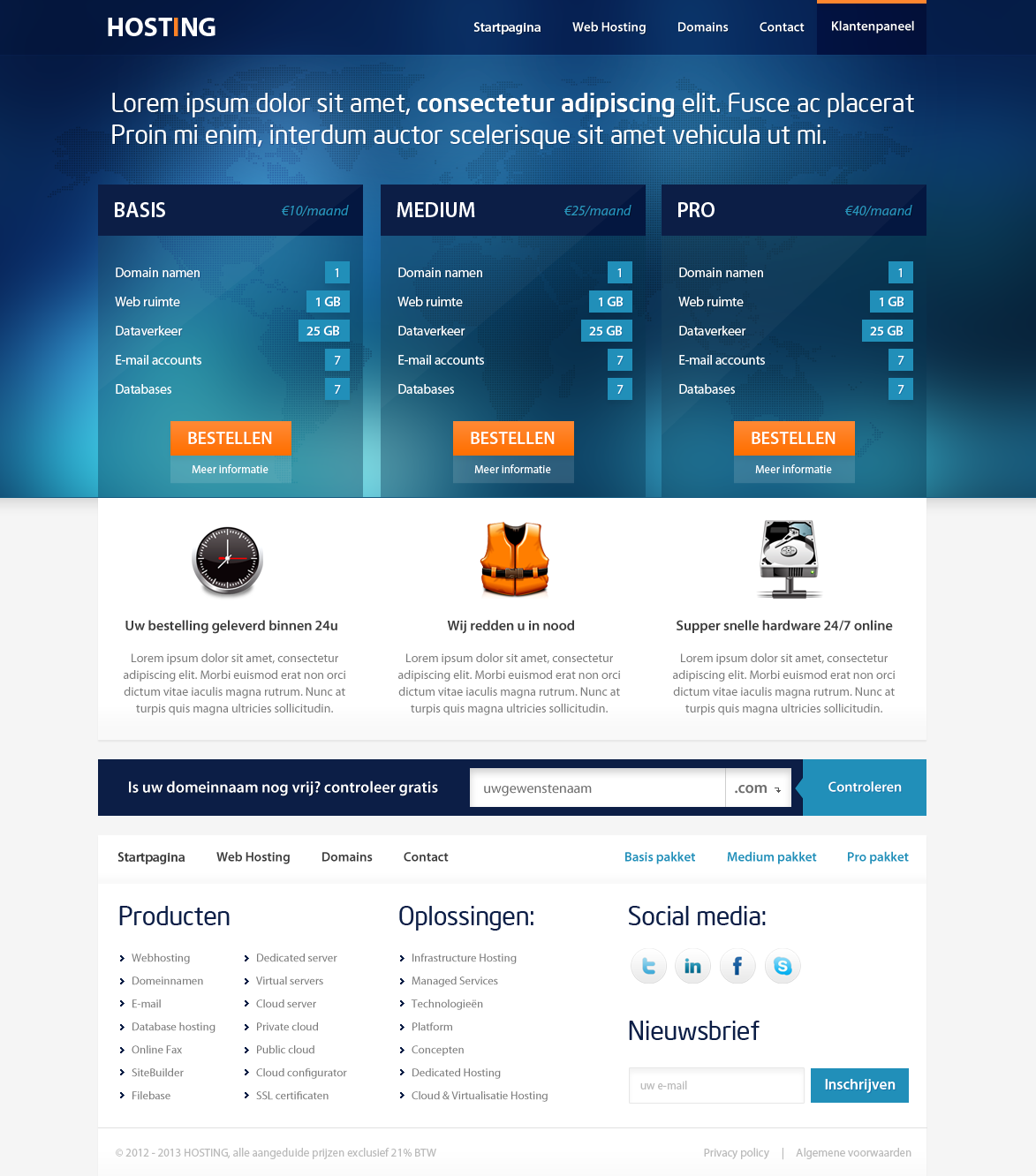 Professionele hosting layout met 4 pagina's-hosting-png
