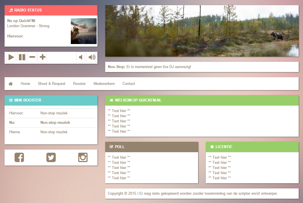 Internet Radio Bootstrap Layout-websit-png