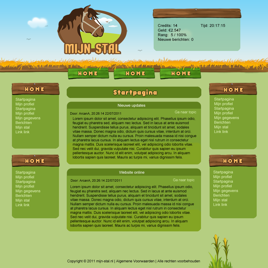 Paarden spel layout ingame + outgame + logo-ingame-png