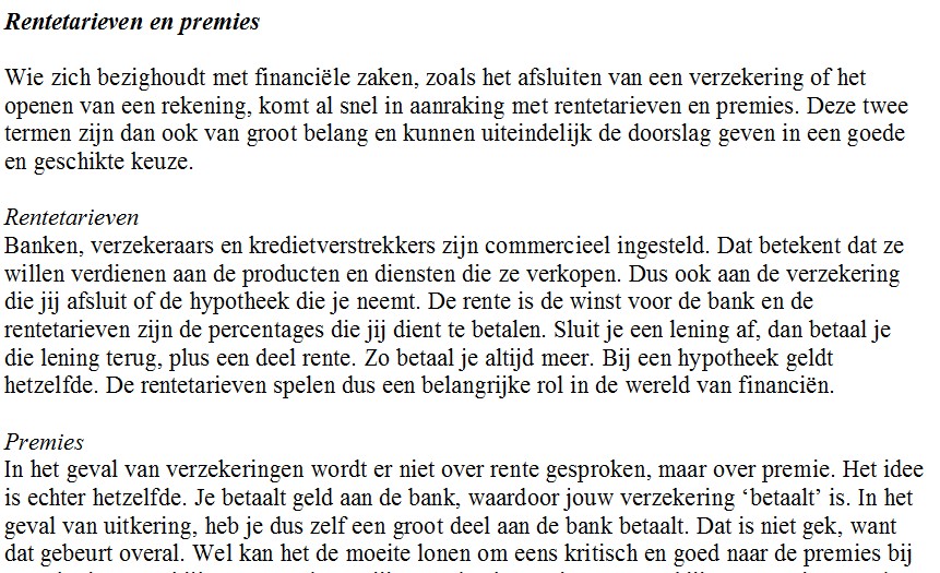 Contentpakket financieel - 3.000+ woorden-rentetarieven-premies-jpg