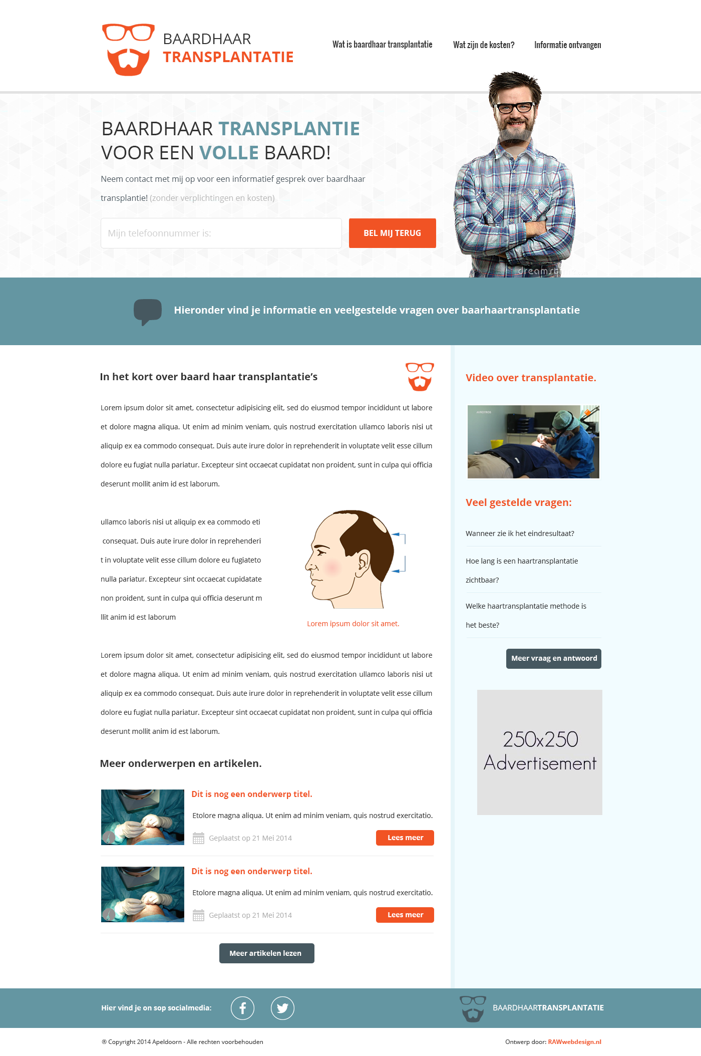 Design veiling -  Volledige webpagina design naar keus.-baardhaar-png