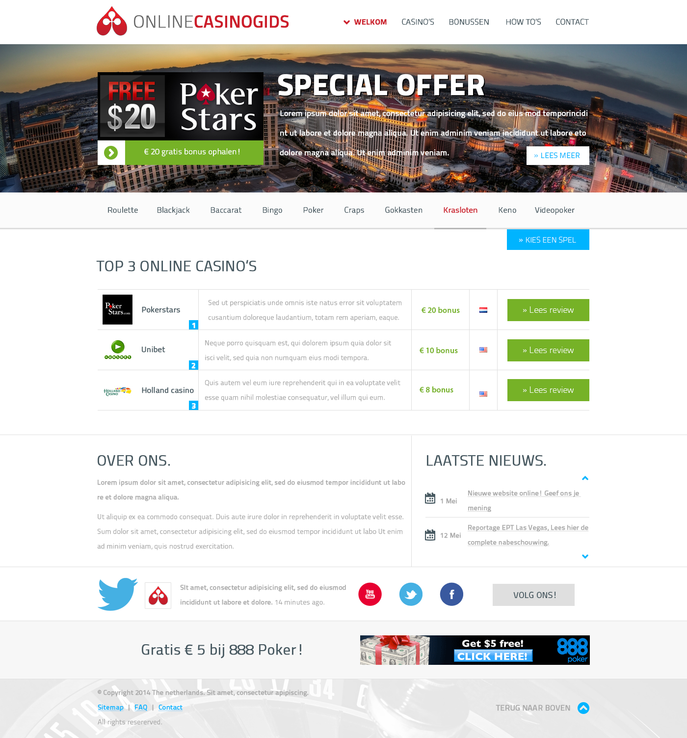 Design veiling -  Volledige webpagina design naar keus.-casino-png