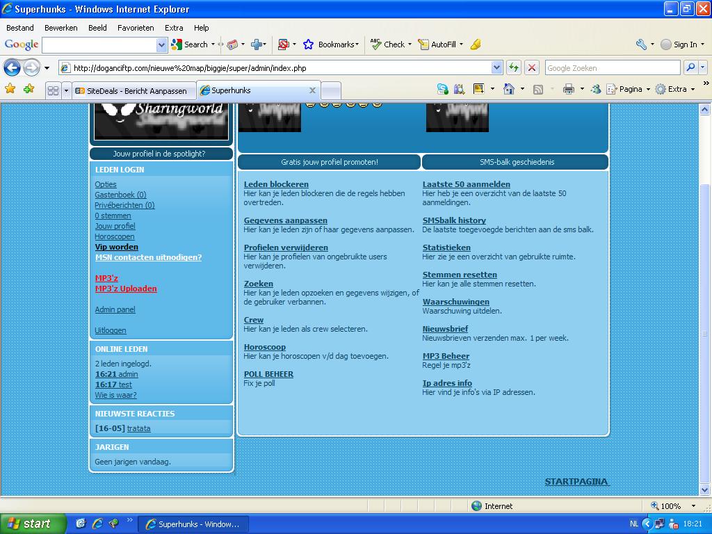 Superhunks profielscript met mp3 uitbreiding-printscreen-jpg