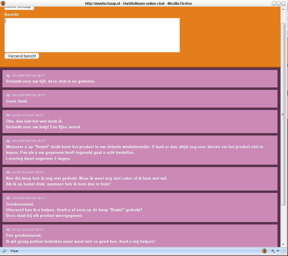UNIEK! Lichtgewicht Online Chat voor online winkels(1op1 contact)-chatvenster-jpg