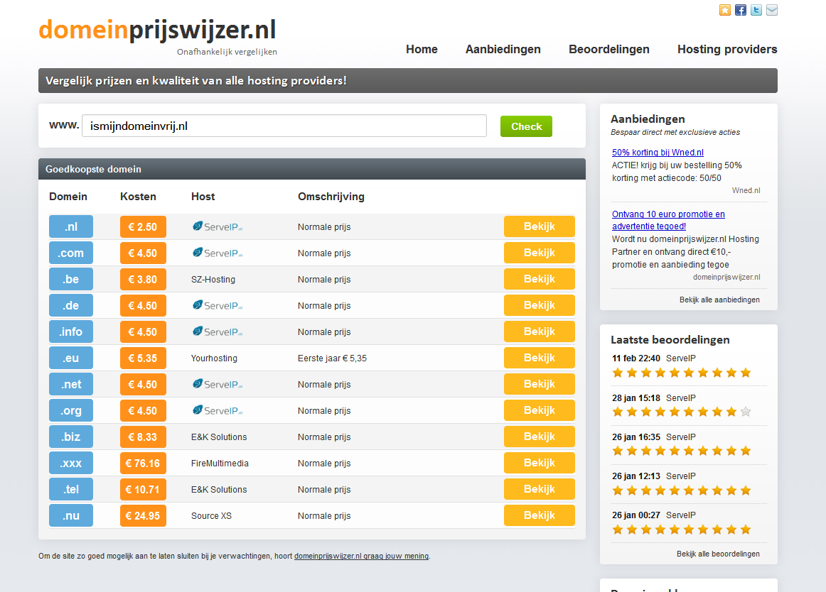 Vergelijk goedkoopste domeinen en beste hosting provider-2012-png